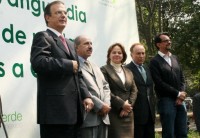2010.11.16 en la presentación de los nuevos Ecobuses, con Marcelo Ebrard, Armando QUintero y Javier Hidalgo